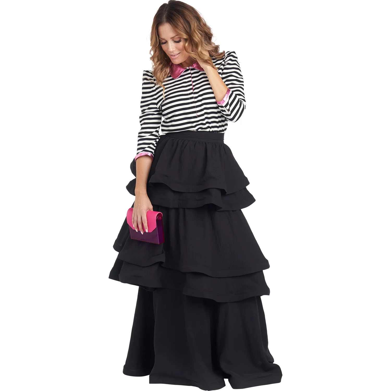 Teagan Tiered Skirt - Black - Image 19