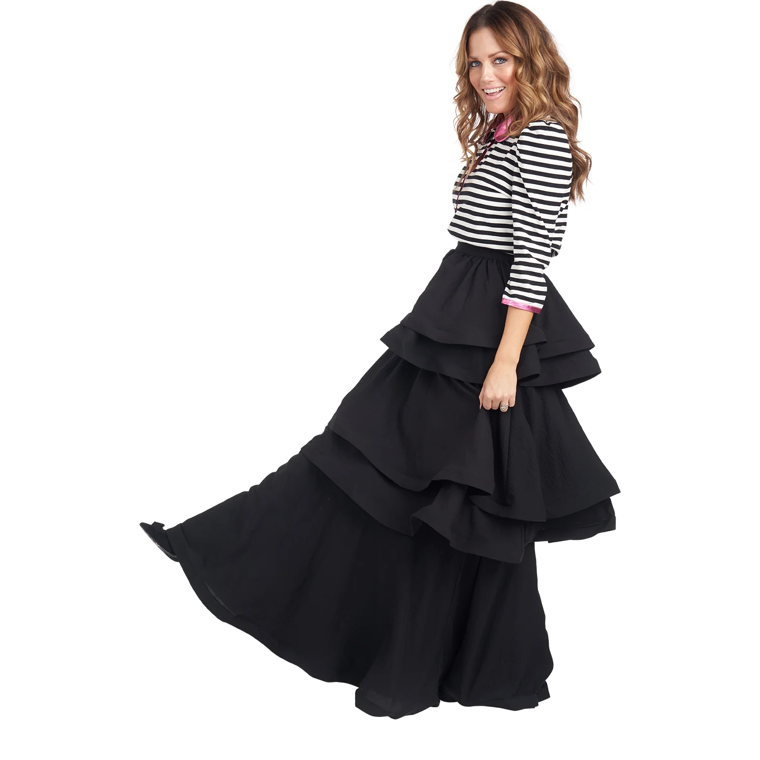 Teagan Tiered Skirt - Black - Image 24