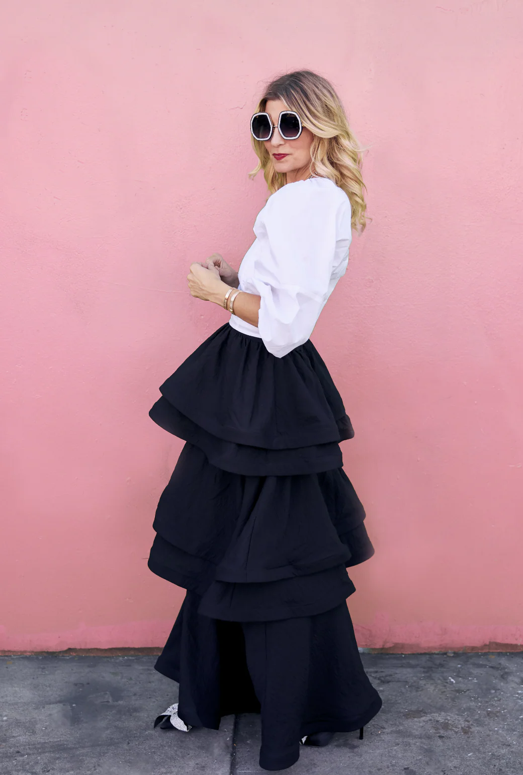 Teagan Tiered Skirt - Black - Image 3