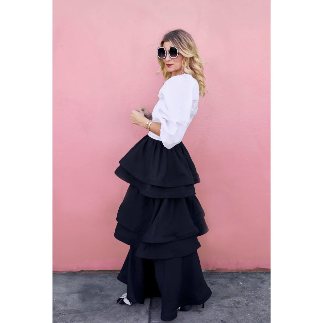 Teagan Tiered Skirt - Black - Image 8