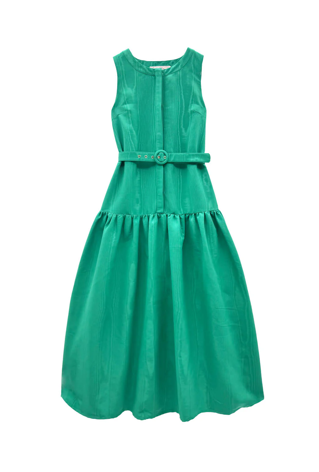 The Drop Waist Gown - Green Moiré - Image 16