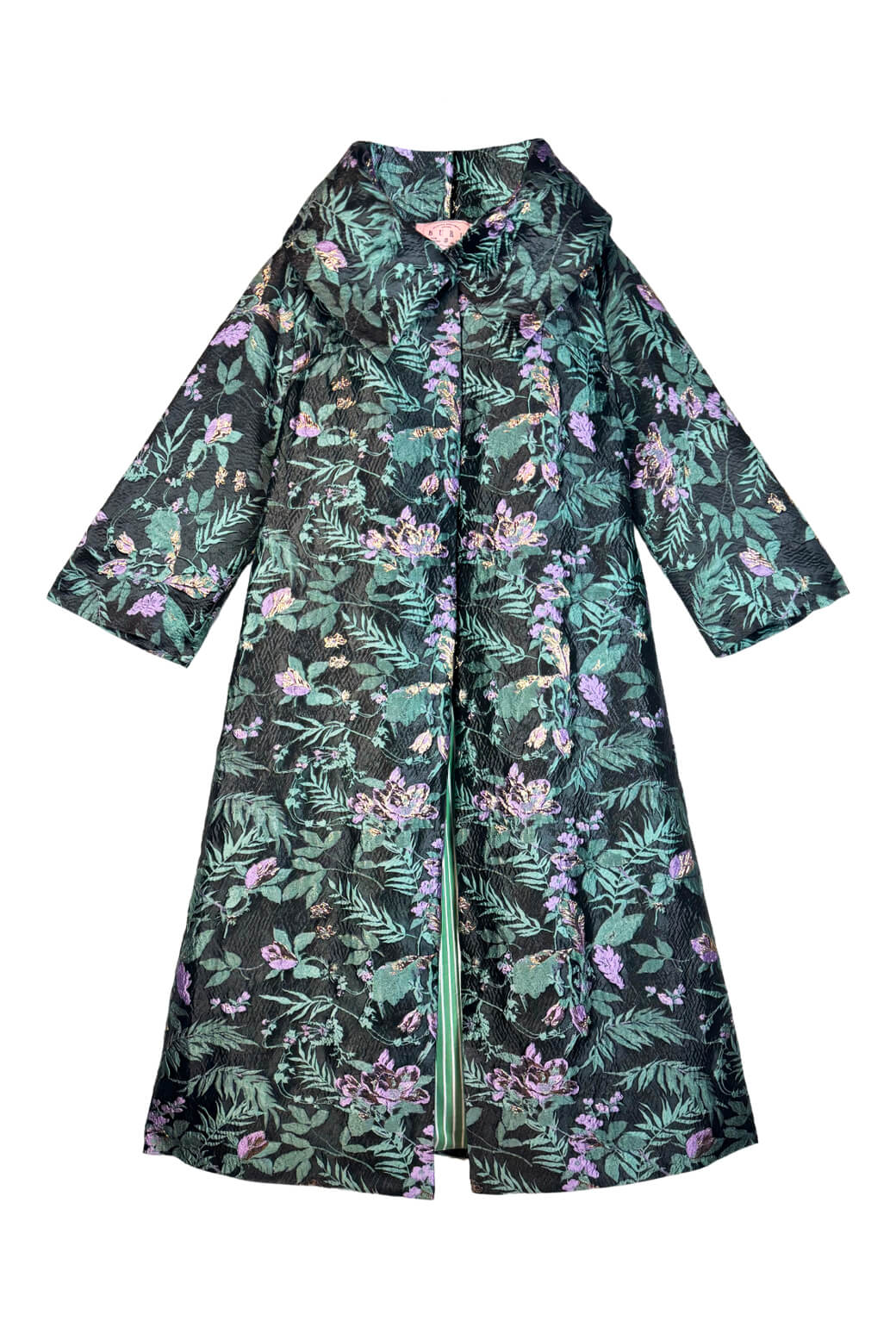 The Grace Coat - Sage & Lilac Brocade - Image 3