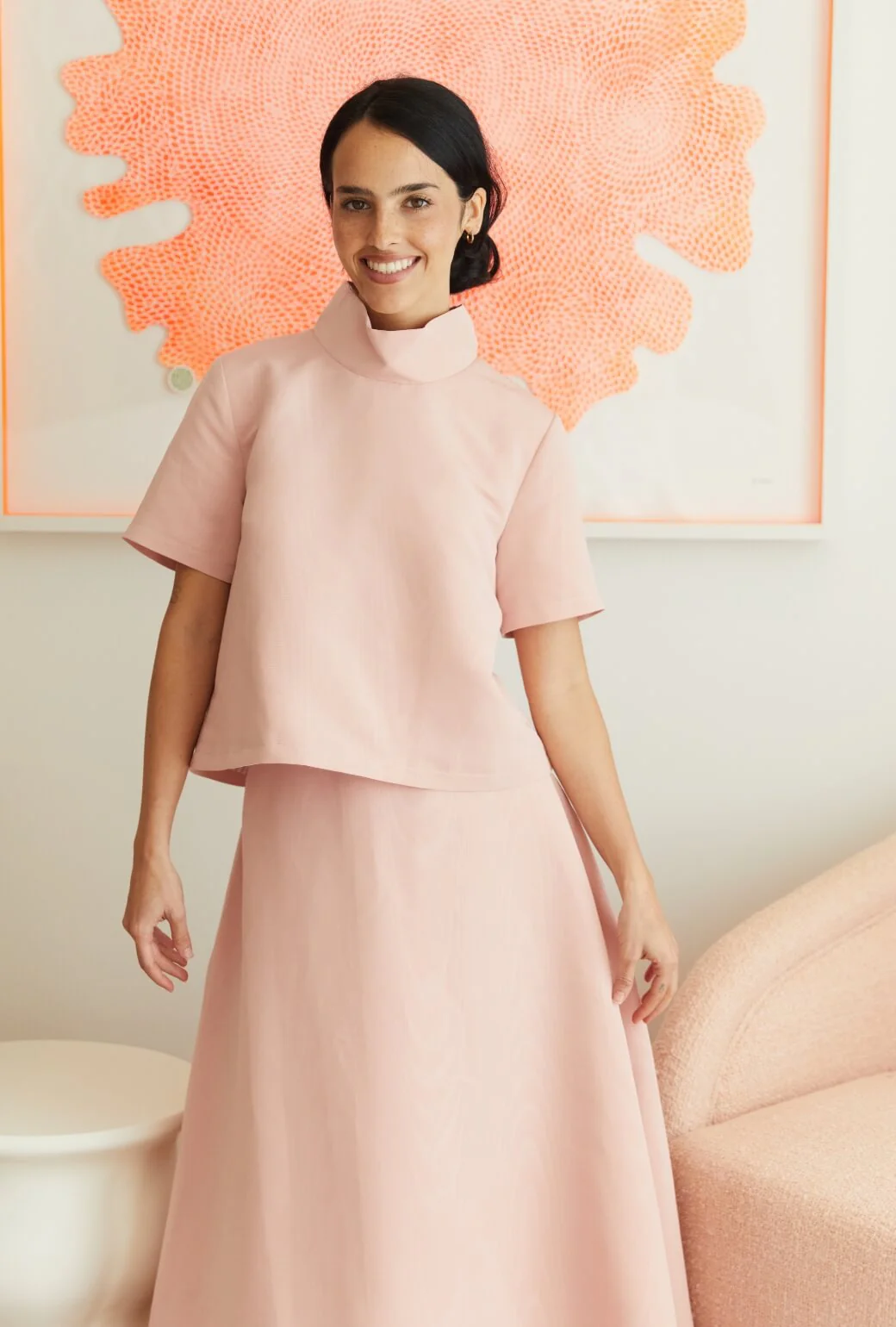 The Laura Skirt - Ballet Pink Moiré - Image 4