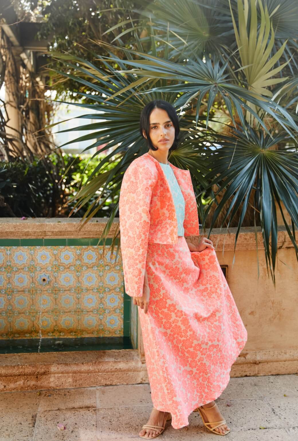 The Laura Skirt - Coral Brightline - Image 4