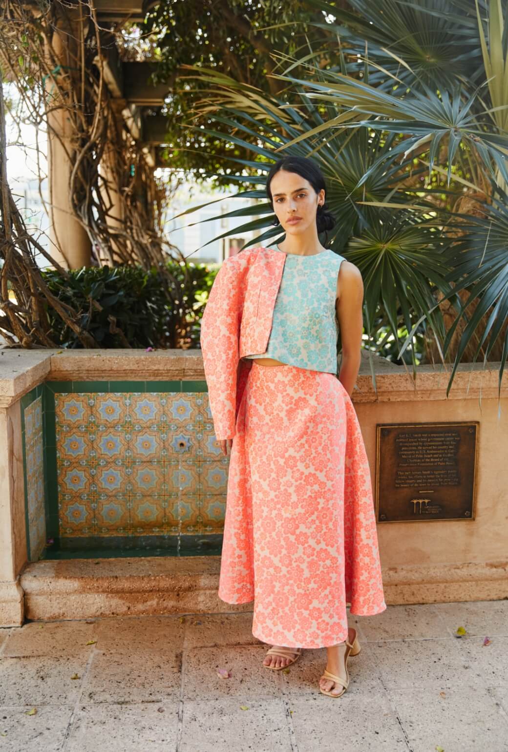 The Laura Skirt - Coral Brightline - Image 5