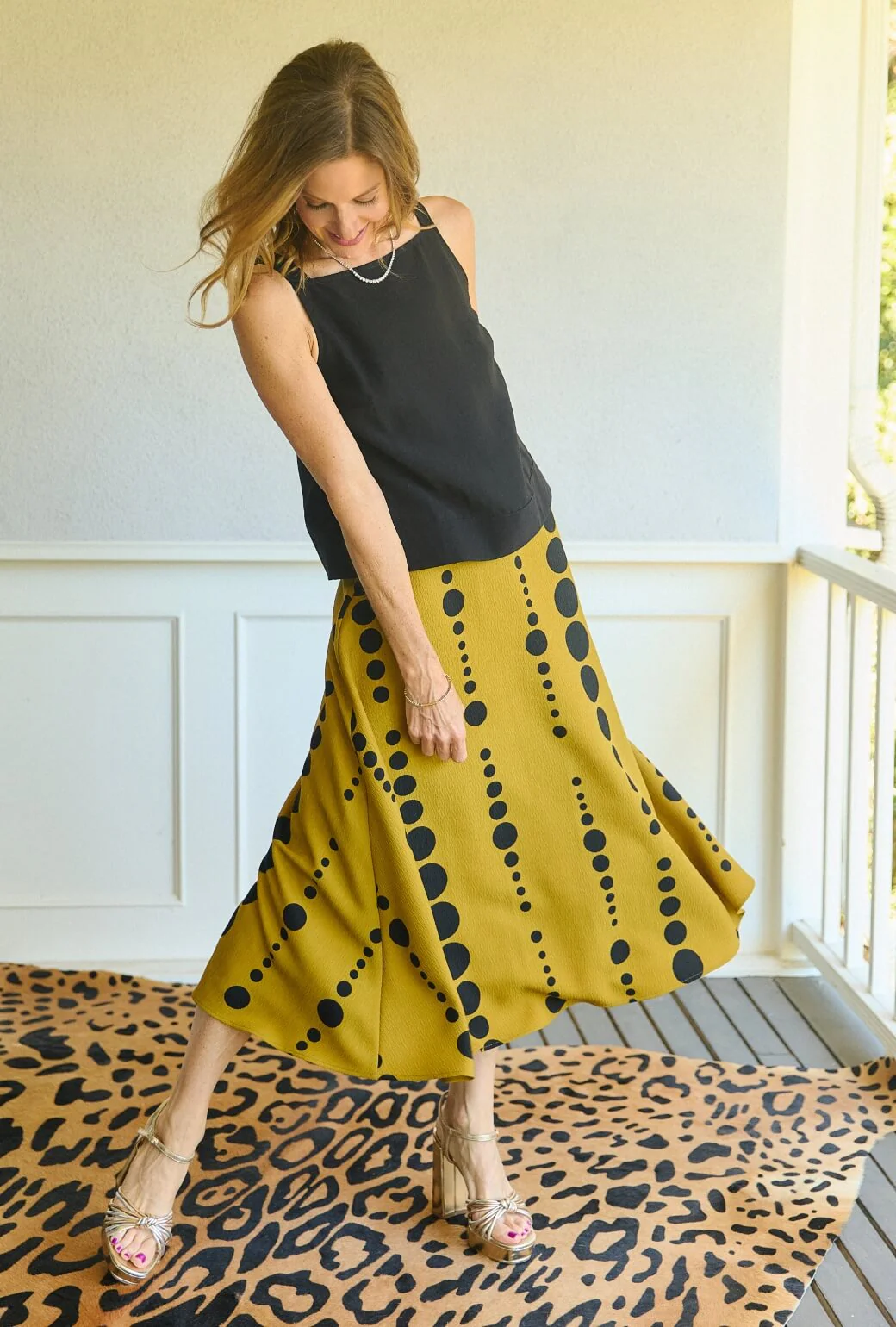 The Laura Skirt - Dijon Dots - Image 4