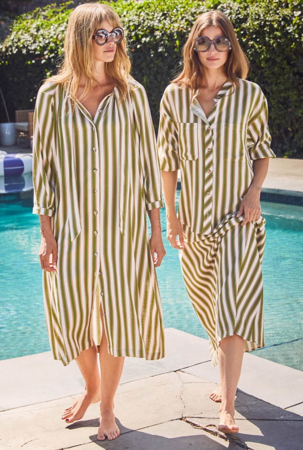 The Leland Skirt - Green & Brown Stripe - Image 5