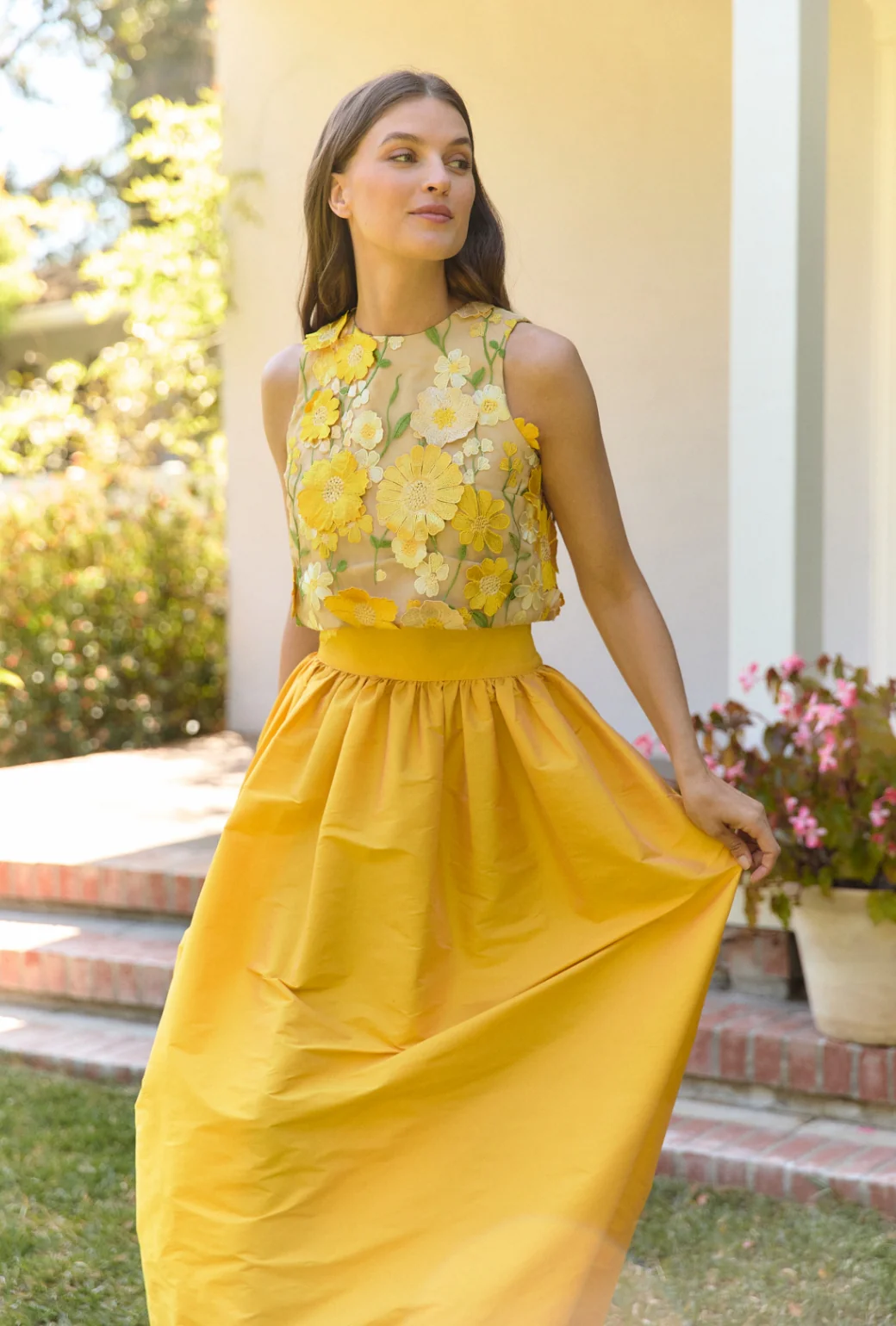 The Marilyn Skirt Maxi - Marigold Taffeta - Image 3