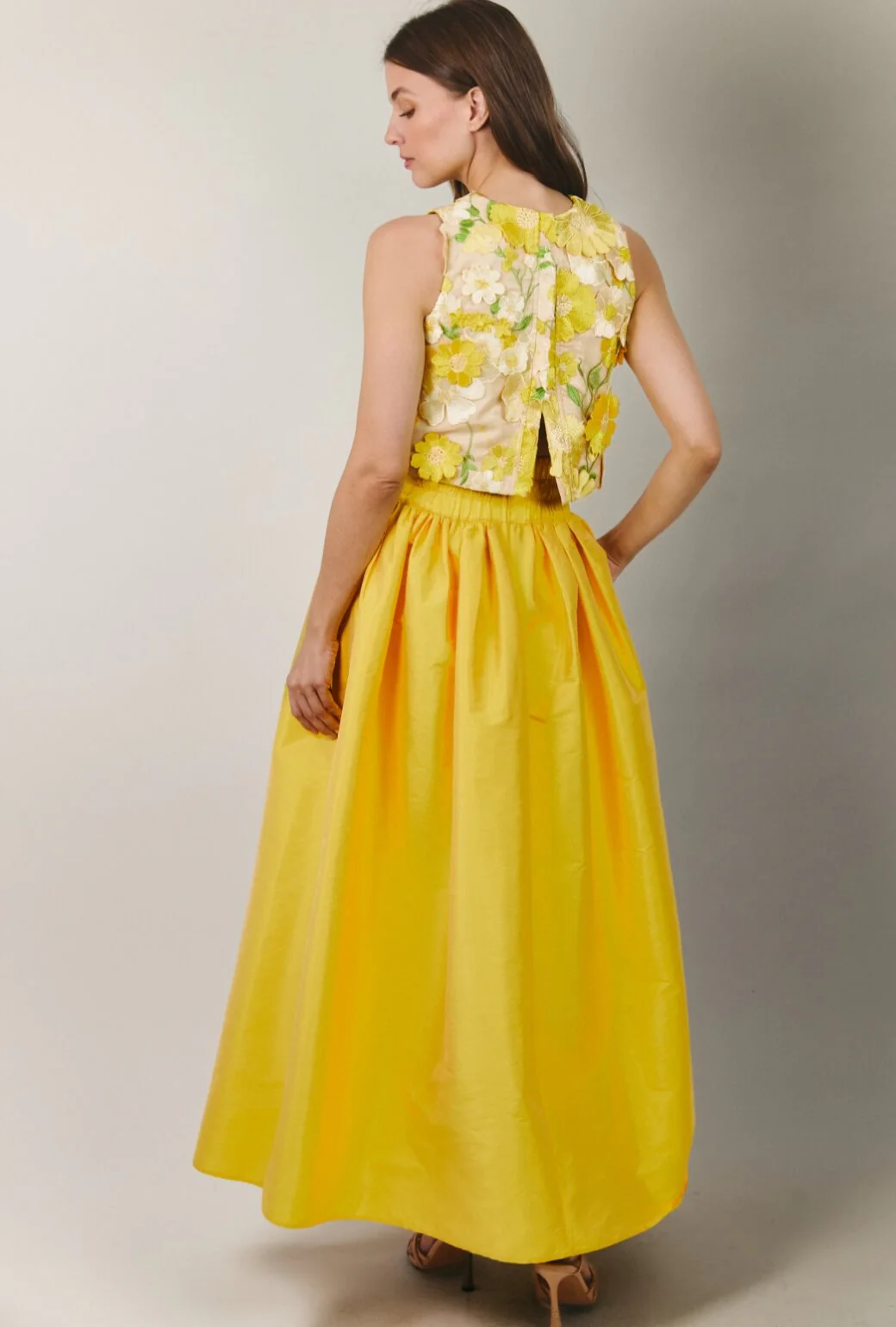 The Marilyn Skirt Maxi - Marigold Taffeta - Image 6