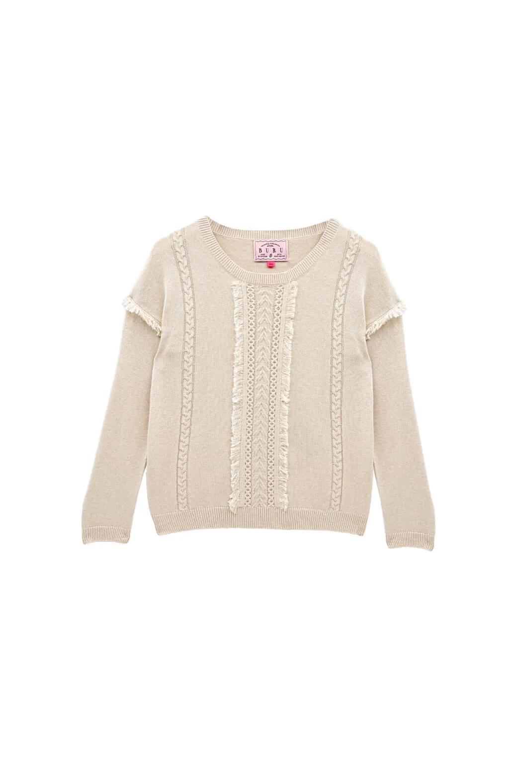 The Olive Fringe Sweater - Ivory Knit - Image 3