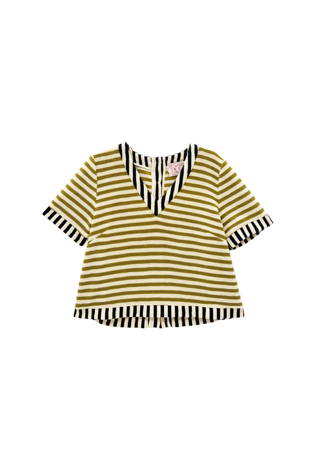 The Onasis Top - Moss & Black Striped Terry - Image 3