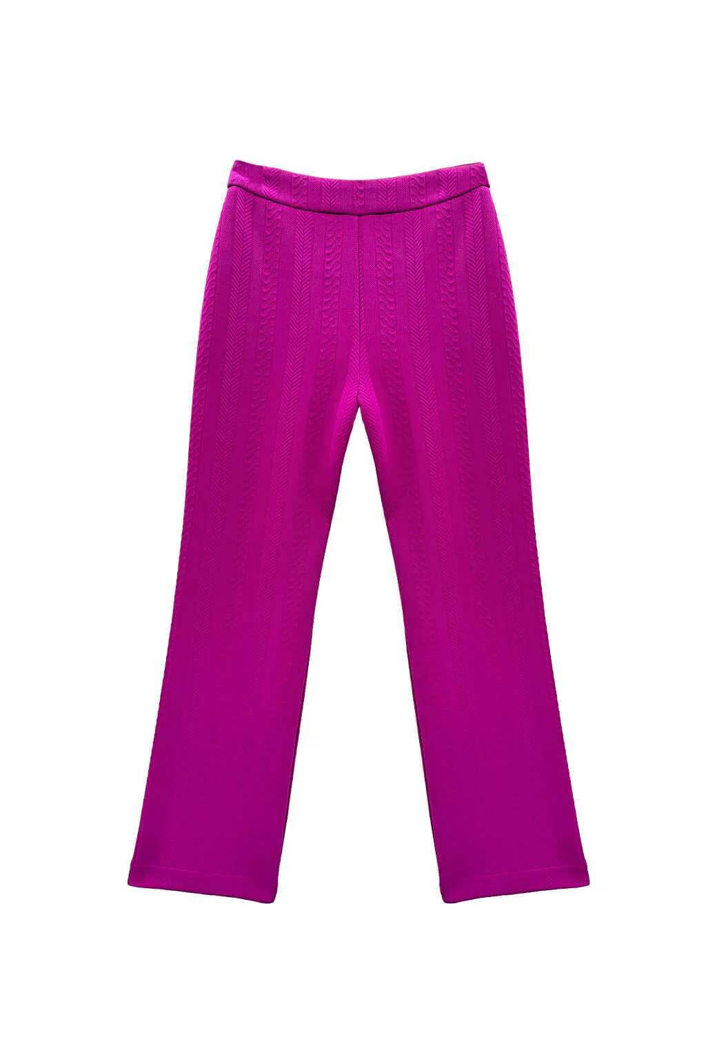 The Paley Pant - Fuchsia Cable-knit - Image 3