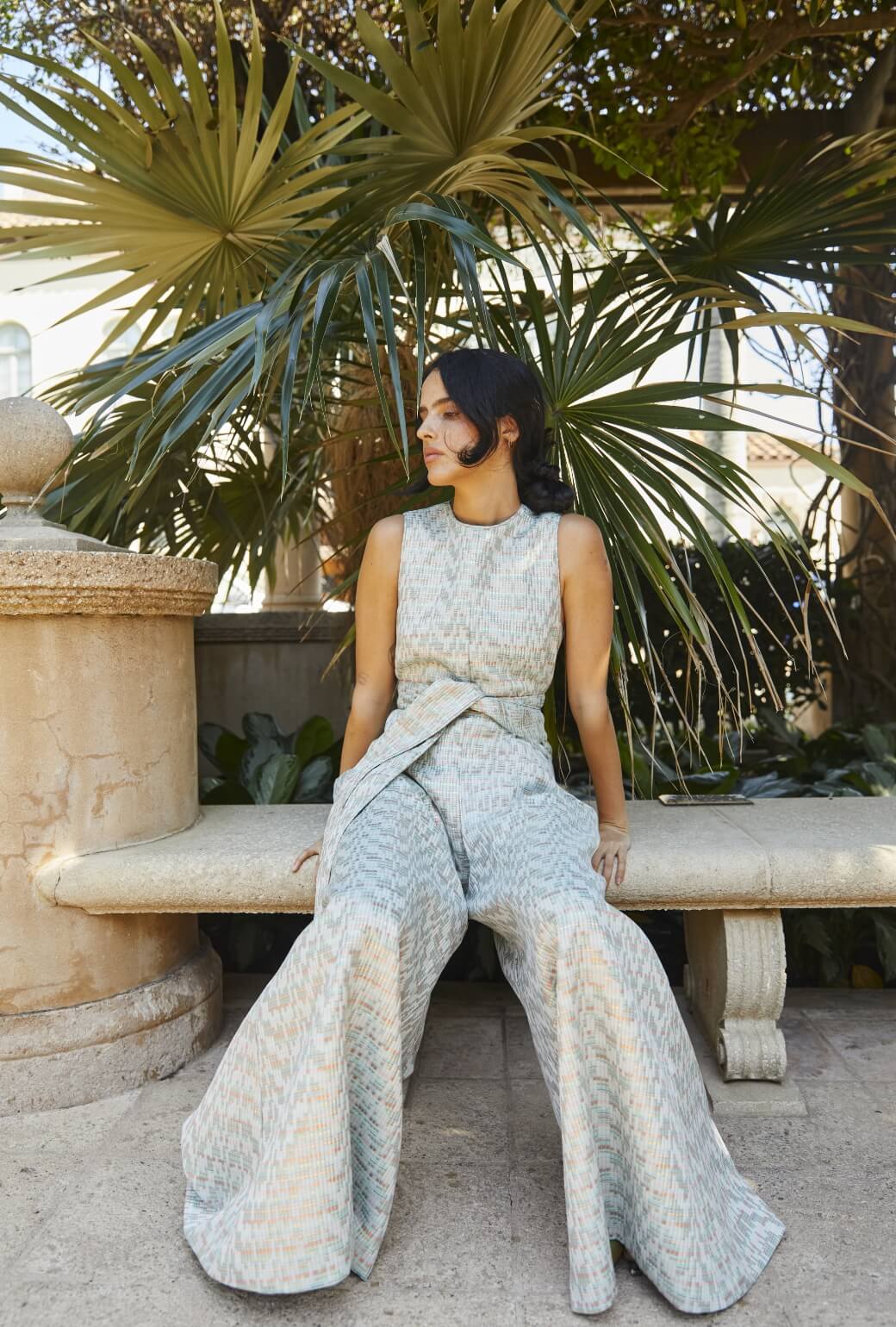 The Royale Jumpsuit - Aqua Channels Brocade - Image 3