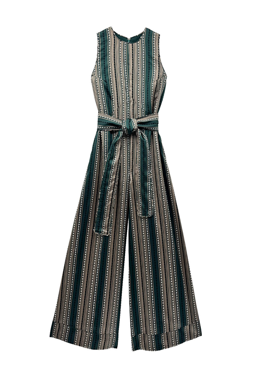 The Royale Jumpsuit - Green Embroidered Silk - Image 3