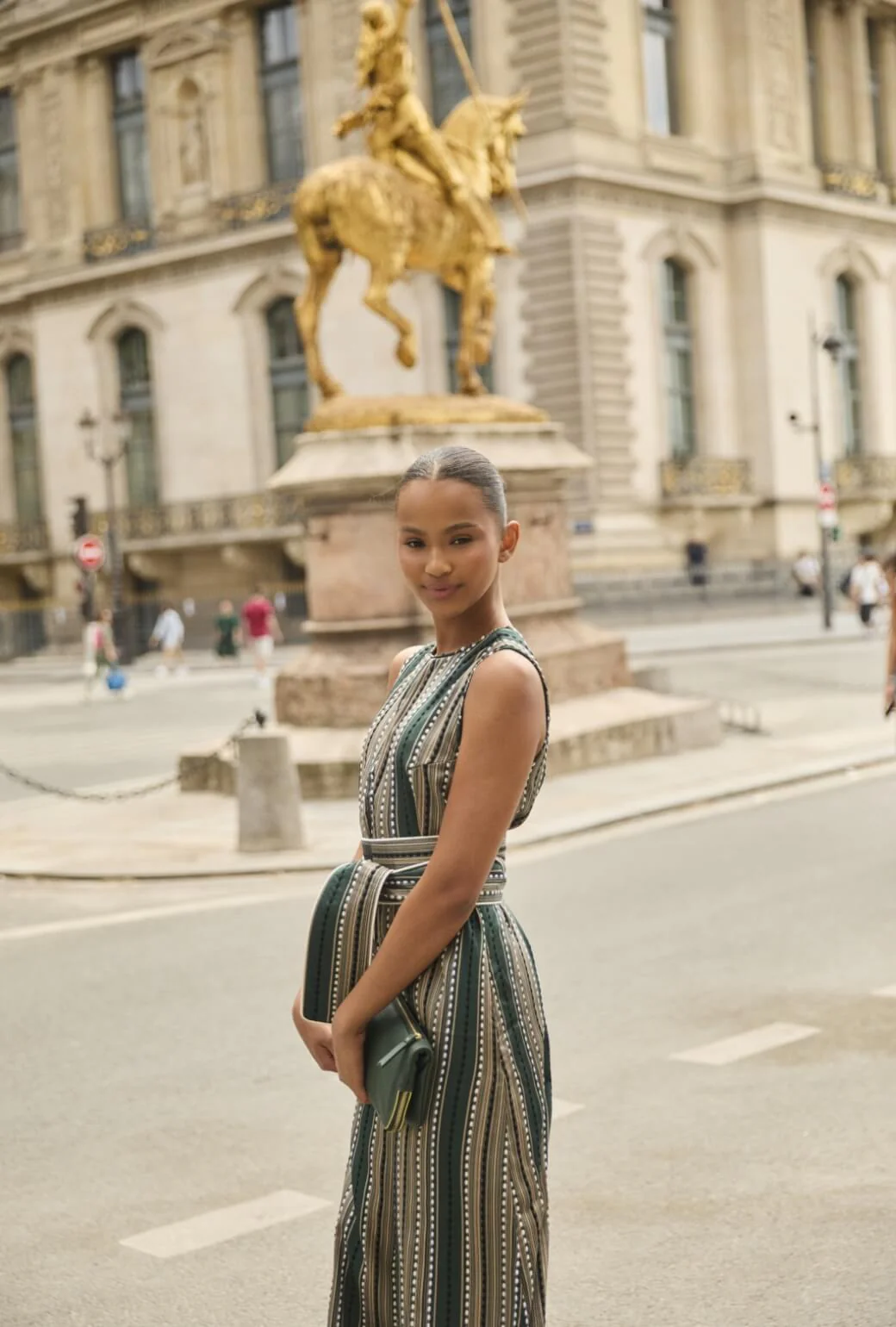 The Royale Jumpsuit - Green Embroidered Silk - Image 4
