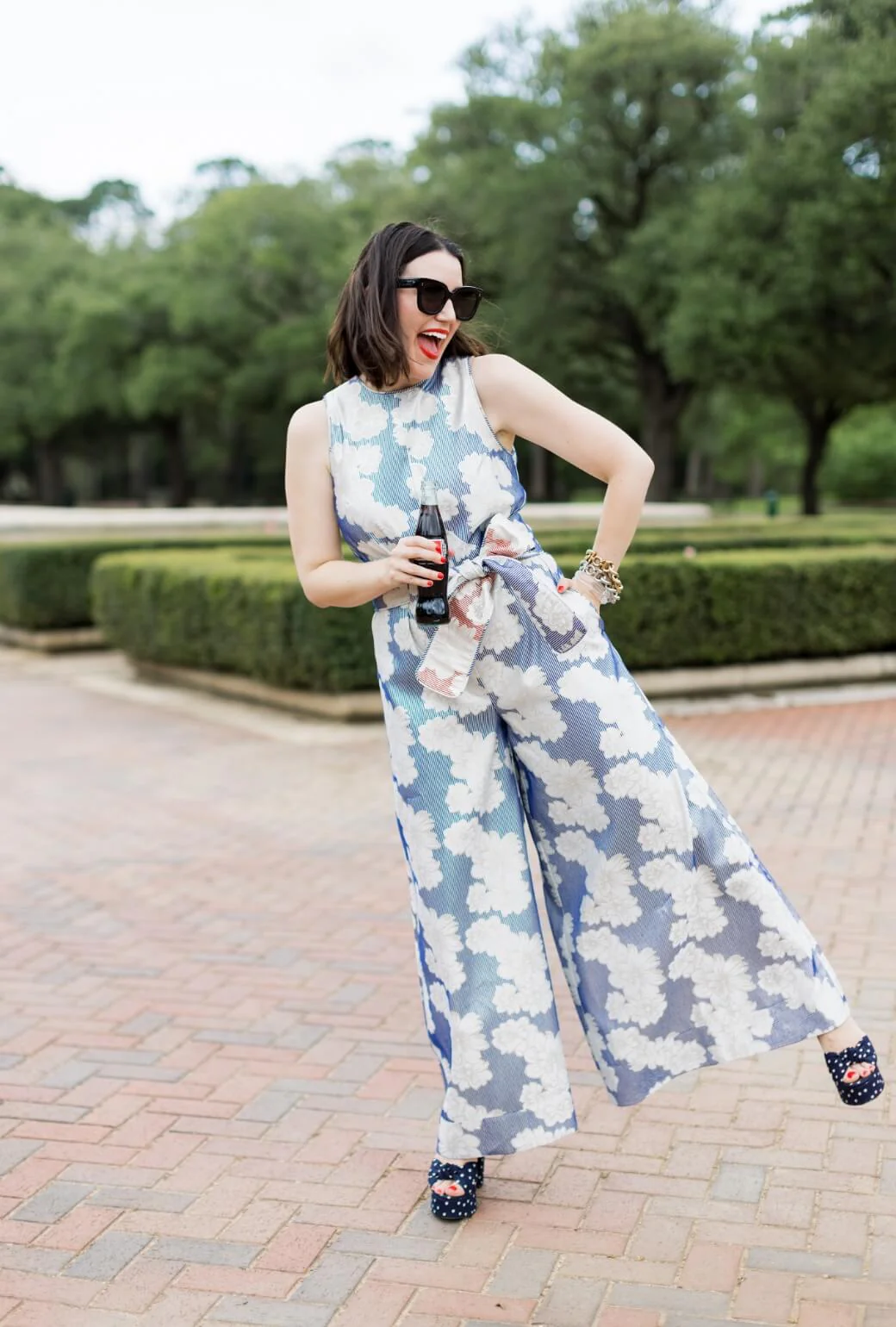 Buru x Val The Royale Jumpsuit - Navy Floral Brocade - Image 5