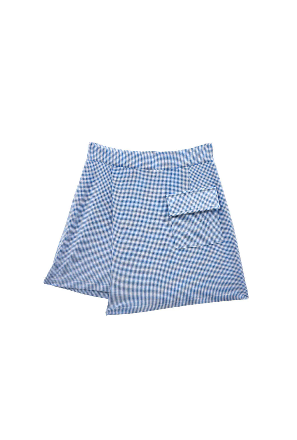 The Serena Skort - Blue Gingham Knit - Image 3