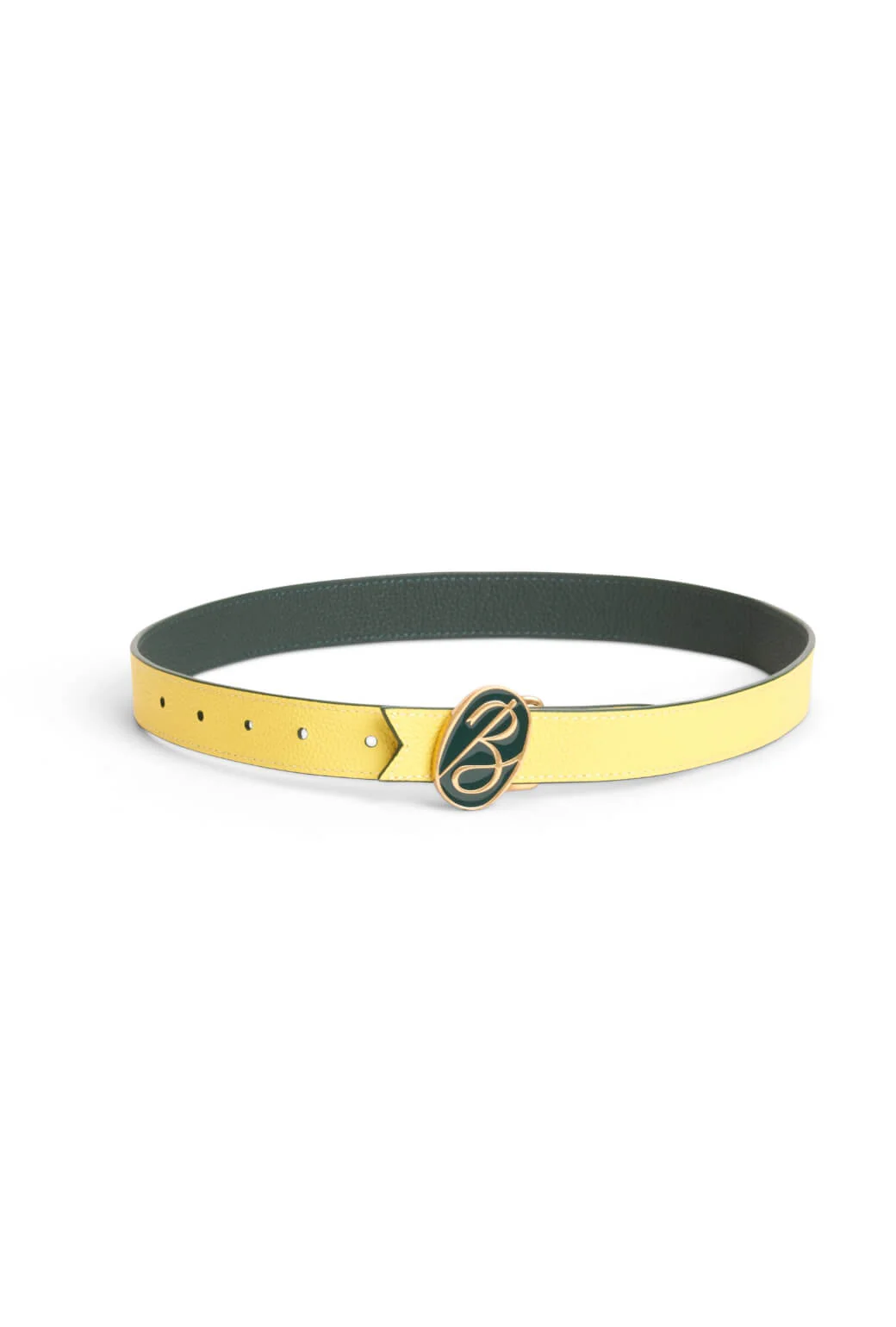 The Signature Reversible Belt - Deep Green & Chartreuse - Image 3