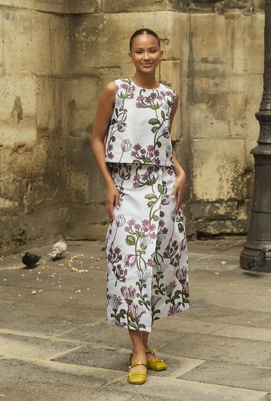 The Whitney Wrap Skirt - Pewter Vines - Image 4