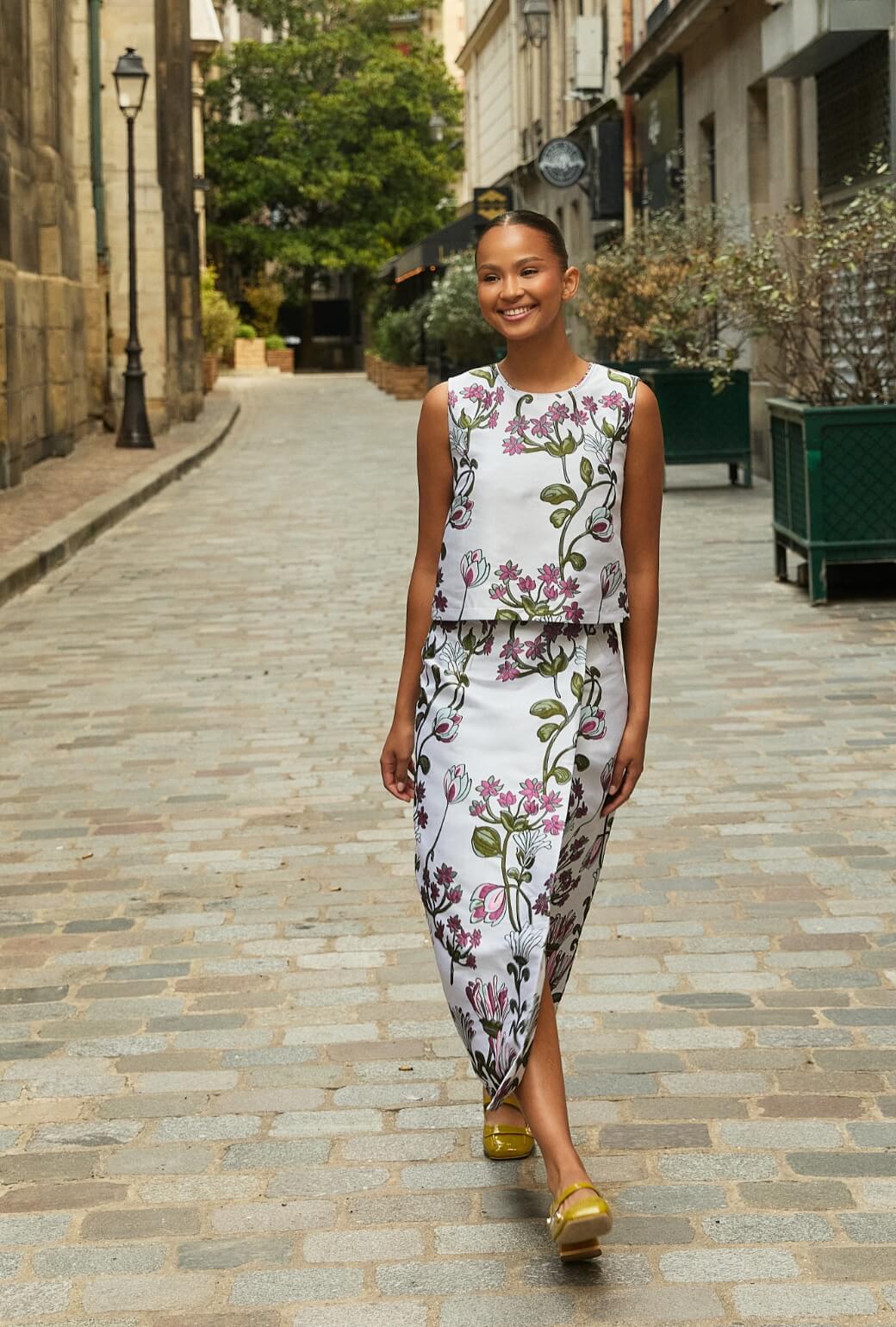 The Whitney Wrap Skirt - Pewter Vines - Image 6