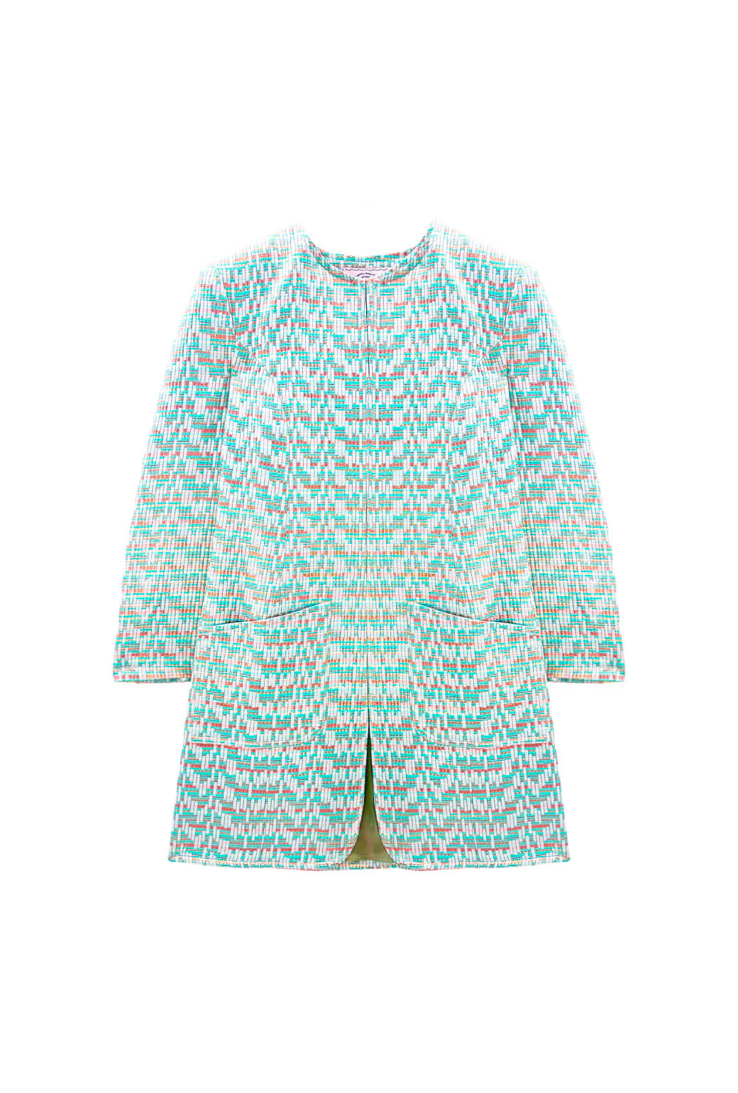 Walking Coat - Aqua Channels Brocade - Image 4