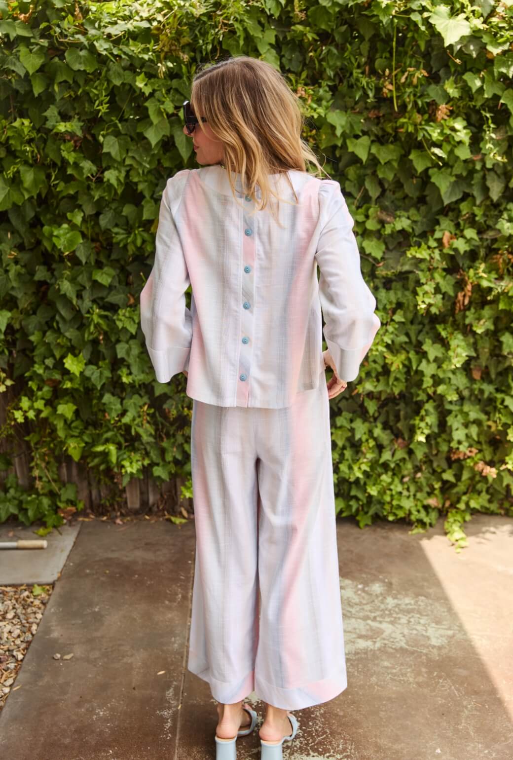 Wide Leg Trouser - Lake Stripe - Image 5