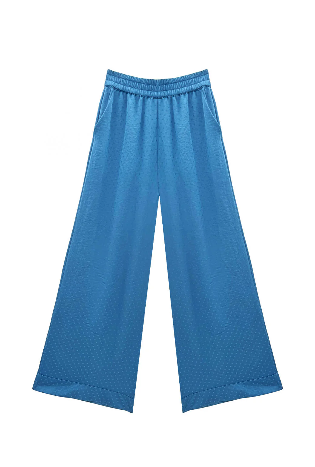 Wide Leg Trousers - Cornflower Dot - Image 3